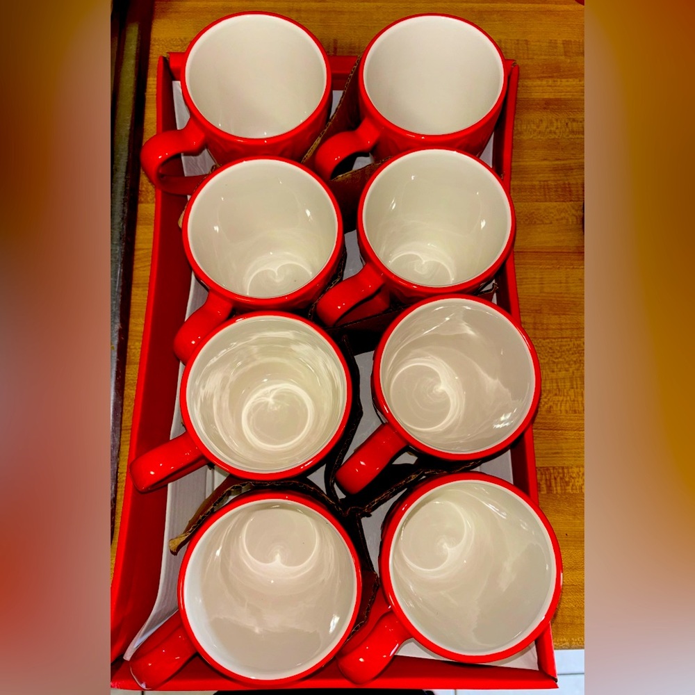 Ceramic Mug Red Heart Earthenware 13.50Z New Open Box
